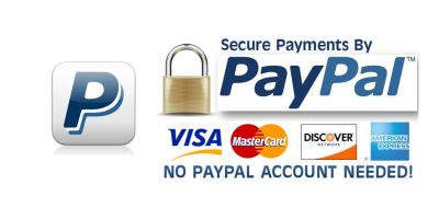 Secure payments by PayPal - No PayPal Account Needed